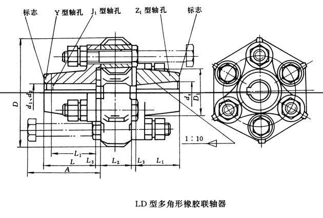 DL型多角轮胎联轴器